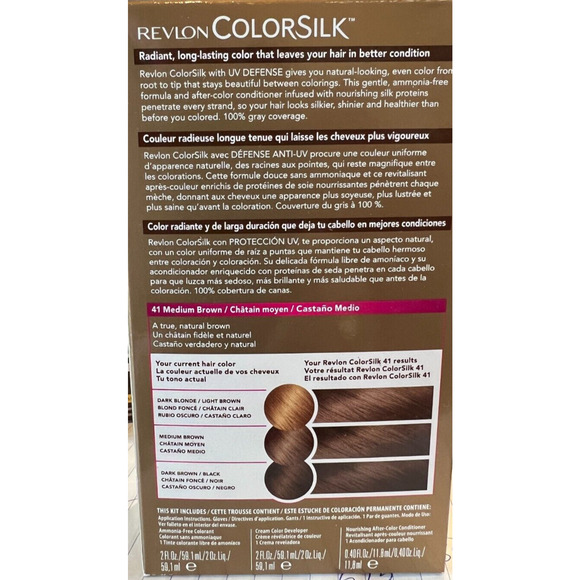 Women's Men's Unisex Revlon Colorsilk #43 Medium Golden Brown Hair Color NEW NWT - Picture 2 of 2